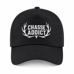 Casquette Chasse - Chasse addict - Panache orange - Noir