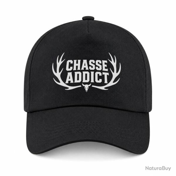 Casquette Chasse - Chasse addict - Panache orange - Noir