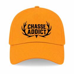 Casquette Chasse - Chasse addict - Panache orange - Jaune