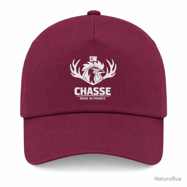 Casquette Chasse - Chasse fran�aise - Cerf tricolore - Bordeaux