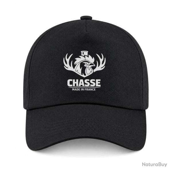Casquette Chasse - Chasse fran�aise - Cerf tricolore - Noir