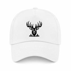 Casquette Chasse - Cerf majestueux - Lisi&egrave;re des bois - Blanc