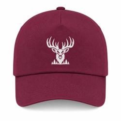 Casquette Chasse - Cerf majestueux - Lisi&egrave;re des bois - Bordeaux