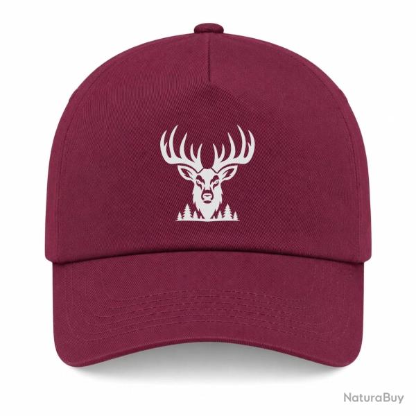 Casquette Chasse - Cerf majestueux - Lisi�re des bois - Bordeaux