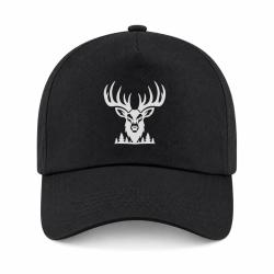 Casquette Chasse - Cerf majestueux - Lisi&egrave;re des bois - Noir
