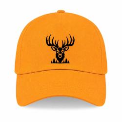 Casquette Chasse - Cerf majestueux - Lisi&egrave;re des bois - Jaune