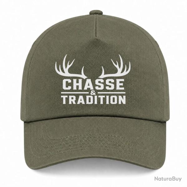 Casquette Chasse - Chasse et tradition - Panache - Kaki / Blanc