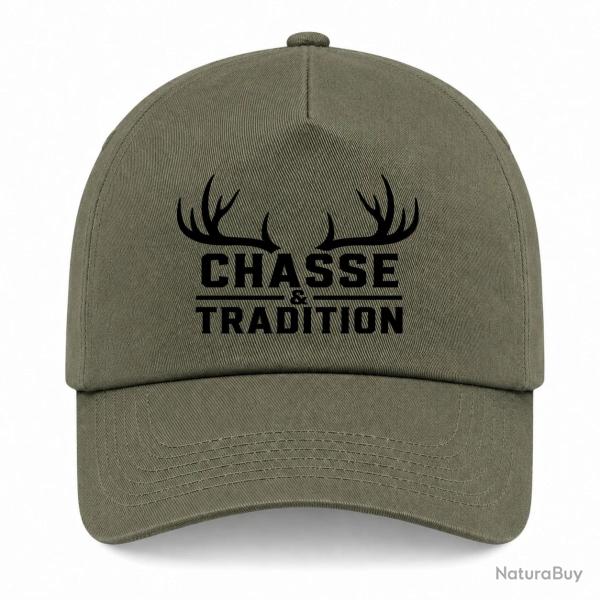 Casquette Chasse - Chasse et tradition - Panache - Kaki / Noir