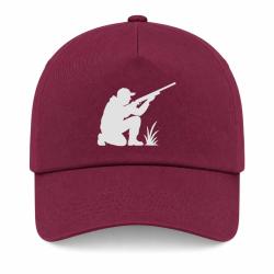 Casquette Chasse - Chasseur &agrave; l'aff&ucirc;t - Silhouette - Bordeaux