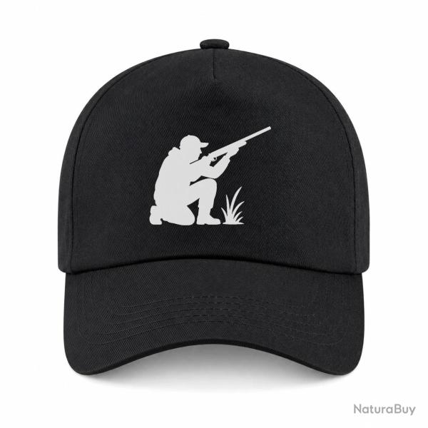 Casquette Chasse - Chasseur � l'aff�t - Silhouette - Noir