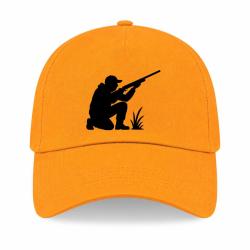 Casquette Chasse - Chasseur &agrave; l'aff&ucirc;t - Silhouette - Jaune