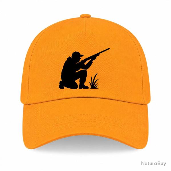 Casquette Chasse - Chasseur � l'aff�t - Silhouette - Jaune