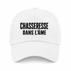 Casquette Chasse - Chasseresse dans l'&acirc;me - Typographie - Blanc