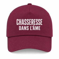 Casquette Chasse - Chasseresse dans l'&acirc;me - Typographie - Bordeaux