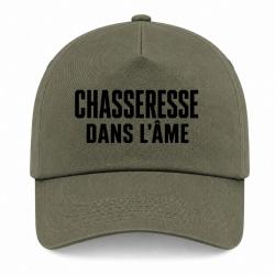 Casquette Chasse - Chasseresse dans l'&acirc;me - Typographie - Kaki / Noir