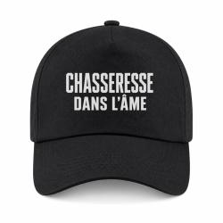 Casquette Chasse - Chasseresse dans l'&acirc;me - Typographie - Noir