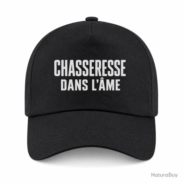 Casquette Chasse - Chasseresse dans l'�me - Typographie - Noir