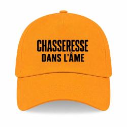 Casquette Chasse - Chasseresse dans l'&acirc;me - Typographie - Jaune