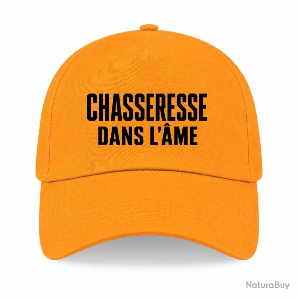 Casquette Chasse - Chasseresse dans l'�me - Typographie - Jaune