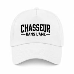 Casquette Chasse - Chasseur dans l'&acirc;me - Typographie - Blanc