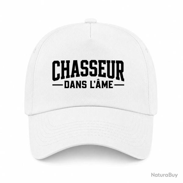Casquette Chasse - Chasseur dans l'�me - Typographie - Blanc