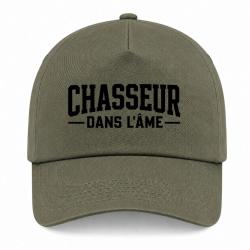 Casquette Chasse - Chasseur dans l'&acirc;me - Typographie - Kaki / Noir