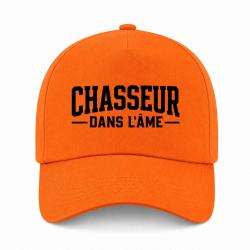 Casquette Chasse - Chasseur dans l'&acirc;me - Typographie - Orange