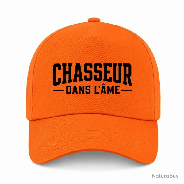 Casquette Chasse - Chasseur dans l'�me - Typographie - Orange