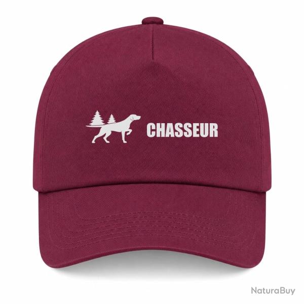Casquette Chasse - Chasseur - Chien d'arr�t en for�t - Bordeaux