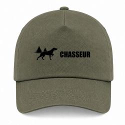 Casquette Chasse - Chasseur - Chien d'arr&ecirc;t en for&ecirc;t - Kaki / Noir