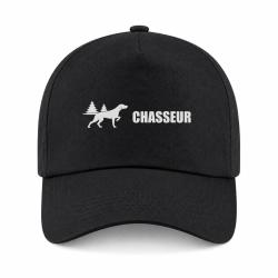Casquette Chasse - Chasseur - Chien d'arr&ecirc;t en for&ecirc;t - Noir