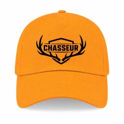 Casquette Chasse - Chasseur n&eacute; - Blason aux bois de cerf - Jaune