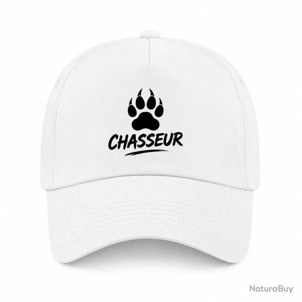 Casquette Chasse - Chasseur - Empreinte canine - Blanc