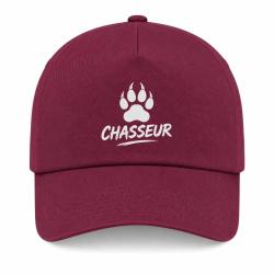 Casquette Chasse - Chasseur - Empreinte canine - Bordeaux