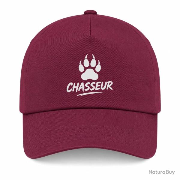 Casquette Chasse - Chasseur - Empreinte canine - Bordeaux
