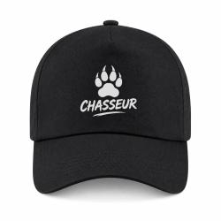 Casquette Chasse - Chasseur - Empreinte canine - Noir