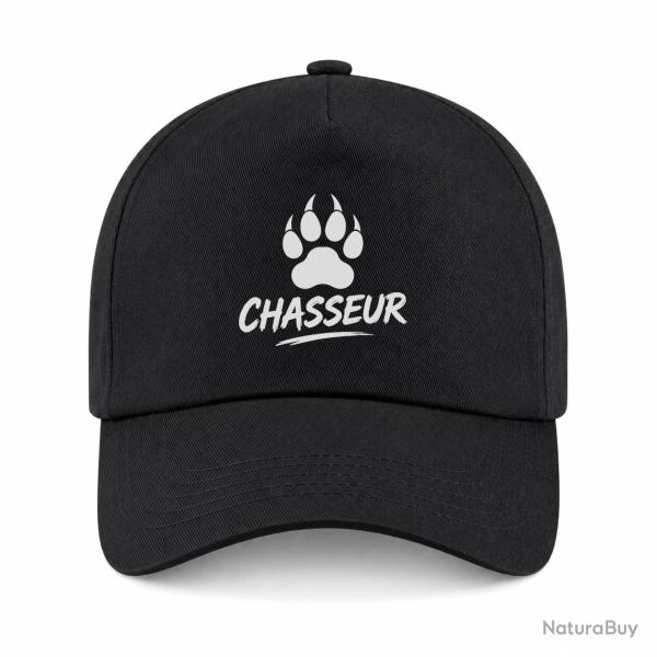 Casquette Chasse - Chasseur - Empreinte canine - Noir