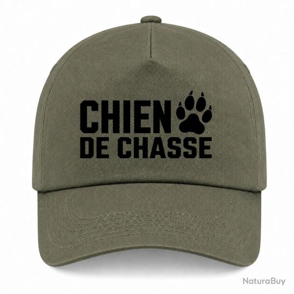 Casquette Chasse - Chien de chasse - Empreinte orange - Kaki / Noir