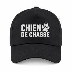 Casquette Chasse - Chien de chasse - Empreinte orange - Noir