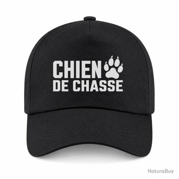 Casquette Chasse - Chien de chasse - Empreinte orange - Noir