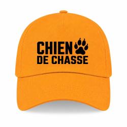 Casquette Chasse - Chien de chasse - Empreinte orange - Jaune