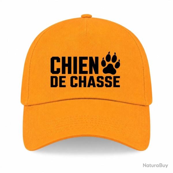 Casquette Chasse - Chien de chasse - Empreinte orange - Jaune