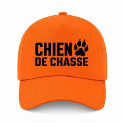 Casquette Chasse - Chien de chasse - Empreinte orange - Orange