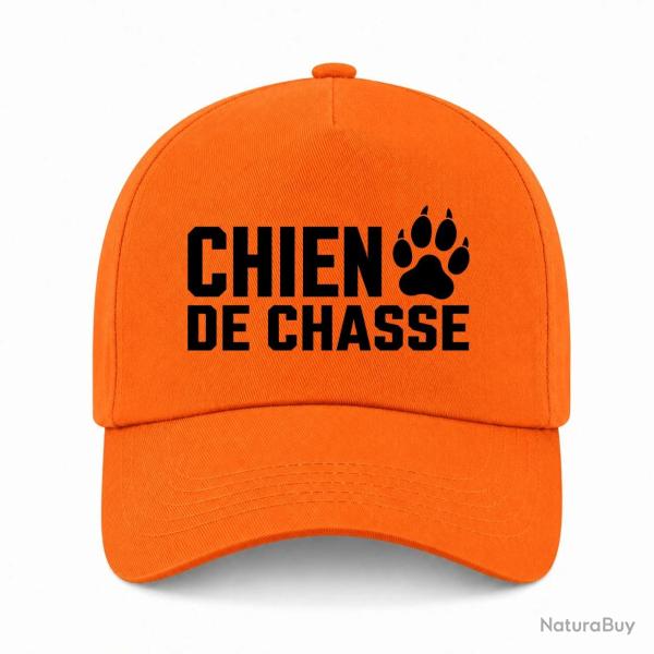 Casquette Chasse - Chien de chasse - Empreinte orange - Orange