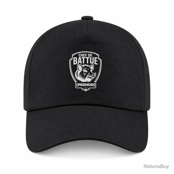Casquette Chasse - Chef de battue - Personnalisable - Noir
