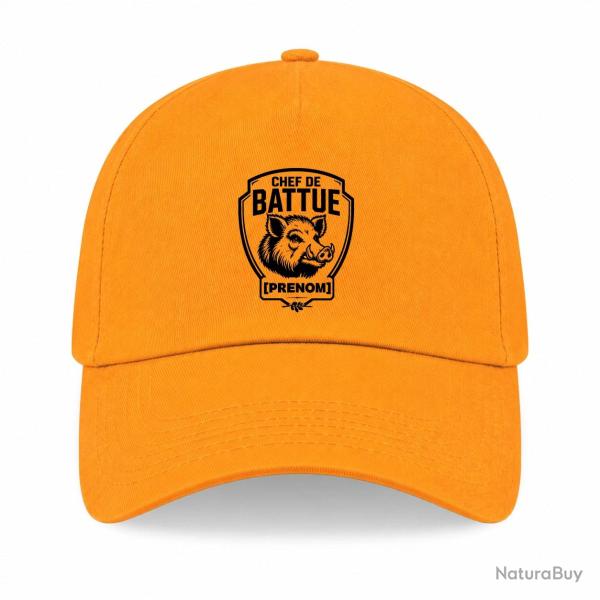 Casquette Chasse - Chef de battue - Personnalisable - Jaune