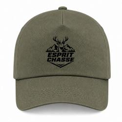 Casquette Chasse - Esprit chasse - Cerf des montagnes - Kaki / Noir
