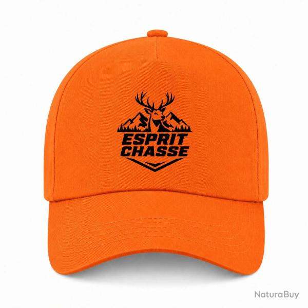 Casquette Chasse - Esprit chasse - Cerf des montagnes - Orange