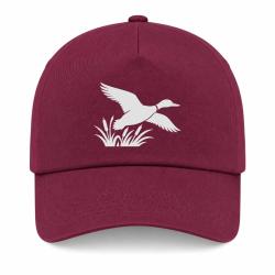 Casquette Chasse - Envol du canard - Roseaux - Bordeaux