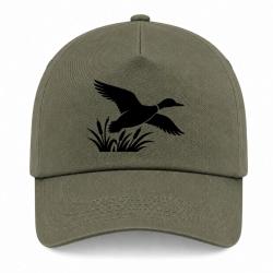 Casquette Chasse - Envol du canard - Roseaux - Kaki / Noir